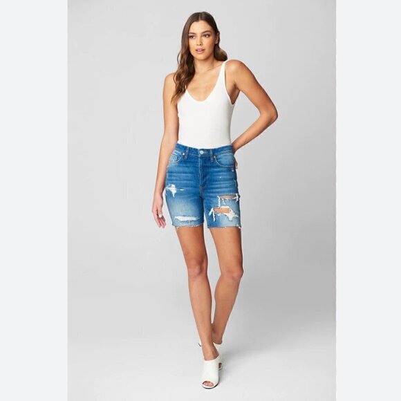 BlankNYC Warren Jean Shorts 30 NWT Ground Rules Denim Sustainable Distressed - Picture 1 of 4